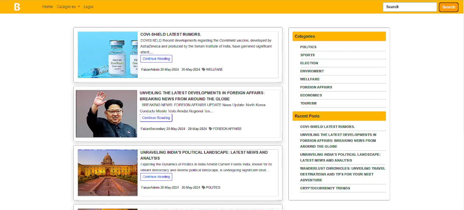 Blogging Website